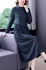 Casual Dresses Retro Sticked Jacquard Bottoming Dress Women's Autumn and Winter 2023 Loose Long Sleeve Slim Female Vestidos M912