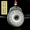 Pendant Necklaces Genuine Certified Natural Hetian Sapphire Carving Brand Retro Peace Jade Necklace Men Ladies Belt Chain Exquisite