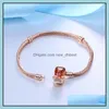 Charm Armbänder Rose Gold Basic Schlangenkette Armband Frauen Männer Magnetverschluss Armreif für europäische Perlen Schmuckherstellung 1721 cm Drop De Ot4F6