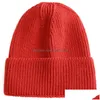 Beanie/Skull Caps Autumn Winter ADT Sticke Hat Candy Color Man Women Sticking Skl Beanies Warm Hats Drop Delivery Fashion Accessori Dheyl