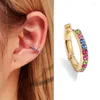 Hoop örhängen Kvinnor Guld/Rose Gold/Black/Silver Color Round Circle Earring Ear Ring Clip Gift