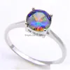 ثلاث حلقات من الحجر Luckyshine 10 قطع الكثير من الجولة الساطعة Mticolor Mystic Topaz Gem 925 Sterling Sier للنساء Men CZ Drop Delivery J Dhpro