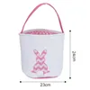 1pc sacs de lapin de Pâques chasse aux oeufs de Pâques seaux pour enfants sac fourre-tout en toile lapin imprimé joyeuses Pâques décorations fête cadeau fournitures CPA5996 ss0119