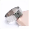 Bandringe 316L Edelstahl Herren Kreuz Blau Schwarz Sier Religiöse Schrift Schriftzug Titan Pinky Ring für Frauen Paar Drop D Otfew