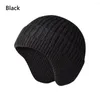 Berets Ear Protection Hat Knitted For Men Women Earflap Hats Outdoor Cycling Windproof Cover Winter Beaine Bonnet Warm Cap