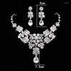 Collier boucles d'oreilles ensemble de luxe longs glands bijoux perle boucle d'oreille cristal Zircon mariage mariée pour les femmes