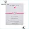 Link Chain Handmade Braided Make A Wish Card Wax Rope Bracelet For Women Men Sier Volcano Charm Fashion Jewelry Valentines Day Gift Dhqaw