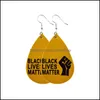 Fascino Black Lives Matter Orecchini in pelle Design Non riesco a respirare Stampa fronte-retro Pu Drop per le donne Consegna gioielli Otpme