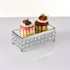 Assiettes 1Pc Vintage verre miroir gâteau support bricolage bureau décoratif Dessert présentoir pour mariage fête d'anniversaire