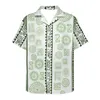 남성용 캐주얼 셔츠 사모아 모로코 전통 부족 프린트 여름 싱글 가슴 셔 셔츠 짧은 슬리브 남성 클래식 스타일