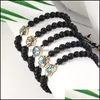 P￤rlstr￤ngar kvinnor m￤n vulkanisk lava sten p￤rla charm armband naturligt abalon skal hj￤rta runda korsh￤nge handgjorda fl￤tade n otsgn
