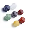 Stone 7 Chakra Set Reiki Natural Crystal Square Polishing Amethyst Rose Quartz Yoga Energy Bead Healing Decoration Drop Delivery Jewe Dhjof