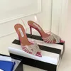 Alevi Milano Rhinestone decorative strap Pumps shoes transparent PVC Slip-On High heels shoes slipper10.5cm spool women Luxurys Designers Slingbacks factory shoes