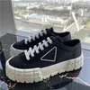 2023 Designer Sneakers Gabardine Nylon Casual Chaussures Brand Wheel Trainers Luxury Canvas Sneaker Fashion Plateforme Solide Solid Haulten Shoe With Box Original