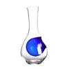 Verres à vin Creative Decanter 300-500Ml Sans Plomb Cristal Verre Bleu Coeur Glace Hanche Flacon Whisky Sake Bouteille Pichet Verseur Bar Outil