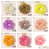 Accessori per capelli Scrunchies oversize Fascia elastica in gomma grande Ragazze Porta coda di cavallo color caramella Scrunchie in chiffon liscio Donna Drop Dhhdu