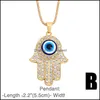 Hanger kettingen trendy kwaadaardige demon eye ketting legering trui ketting kalkoenblauwe ogen fatima handdruppel voor vrouwen levering sieraden pen ottsh