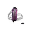 Med sidogenar 10 stycken/ lotlyshine oval grön röd kvartz Kunzite crystal kubik zirkonium 925 sterling sier ringar sätter kvinnor c dhd93