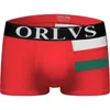 Mutande ORLVS Boxer Strisce di colore Clash Maschi sexy Intimo elastico Velluto pregiato Cintura convessa antiscivolo Custodia oversize Design Morbido corto