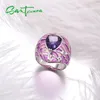 Brincos de pulseira Jóias de jóias de prata para mulheres Purple Pedra deslumbrante CZ RING ELEGENTE PHAMEL