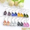 Dangle Chandelier Luckyshine 2 Pcs Lot Pear Shaped Morganite Garnet Citrine Earrings 925 Sterling Sier Plater Women Zircon Brand F Dh5Ah