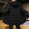 Hommes Down Winter Long Mens Jacket Fashion Casual Hooded Coat Plus Size 90% White Duck Male Clothing