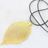 Pendant Necklaces Sale Leaf Gold-color Clothes Long Chain Necklace Fashion Womoen High Grade Elegant Jewelry B1075