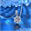 その他のトレンディなS925 S925 SIR SNOWFLAKE MOISSANITEネックレス女性ジュエリー1CT Dカラーペンダント100パスダイヤモンドテスタータードロップ配信NE DHXTD