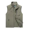 Vestes pour hommes gilet hommes 2023 printemps et automne sans manches couleur unie col rond haut décontracté voyage grande taille vêtements