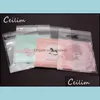 Smycken påsar väskor mode 100 st/mycket söt bowknot rosa grön vit självhäftande tätning plast 7x7 cm påsar förpackning display d otxo5
