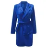 Women's Suits Button Down House Coat For Women Womens Casual Blazer Tie Waist Loose Solid Color