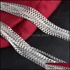 Chains 2Mm 925 Sterling Sier Side 16 18 20 22 24 26 28 30 Inches Plated Necklace For Women Female Fashion Jewelry Drop Delivery Neck Otoqb