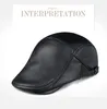 Berets Svadilfari 2023 Real Genuine Cow Leather Hats Headgear Cowhide 따뜻한 겨울 남성 여성 패딩 브랜드 모자