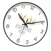 Horloges Murales 1Pc Horloge Décorative Bois de Cerf Motif Suspendu Métal