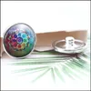 Charms Fashion 20 mm Snap Button Glass Urok do skórzanej bransoletki Unikalna cząsteczka kwiat geometryczny wzór kosmiczny