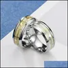 Pierścienie Para Rozmiar 613 Pierścień Luminous Black Fashion Min Minimalistyczna stal ze stali nierdzewnej świecąc w ciemnej biżuterii dostawa OTJU2
