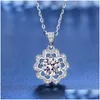 Dty6 Other Trendy 1 d Color Moissanite Flower Necklace Women Jewelry 925 Sterling Sier Gra Charm Birthday Giftother Drop Delivery Necklac Dhnpy