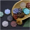 Sten 20 mm snidade blommor lösa pärlor naturliga roskvarts turkos nakna stenar diy smycken acc droppleverans dhacm