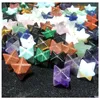 Stone Mini Merkaba Hexagram Star Qaurtz Chakra Crafts Energy Healing Reiki Crystal Hand Play Home Decoration Handicraft Carvings Dro Dheel