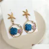 Dangle Chandelier Fashion Jewelry S925 Sier Post Starfish Earrings Star Shell Pattern Elegant Stud Drop Droviour Devision DH7CR