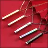 Pendant Necklaces Diy Den Engraved Bar Necklace For Women Mens Gold Plated Stainless Steel Grilfriend Gifts Personalized Jewelry Dro Ot1Yb