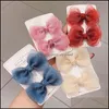 Hair Clips Barrettes Woman Organza Solid Big Bow Hairpins Women Hairs Accessories Girls Headwear Ornaments Bowknot Barrette Drop D Ot0P1