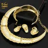 Ketting oorbellen set aniid dubai 2023 hoogwaardige bruiloft sieraden Afrikaanse vergulde gouden choker armband sets geschenken groothandel