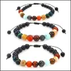 Beaded Strands Galaxy Eight Planets Bead Bracelet Men Natural Stone Universe Yoga Solar Chakra For Women Jewelry Gifts Drop Deliver Otdze