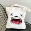 Sacolas de compras Totoro Bolsa Reciclagem Tote Reutilizável Comprador de Cano Cabas dobráveis ​​Bola Bolsa compra sacolas