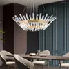 Pendant Lamps Golden Round Crystal Chandelier Living Room Bedroom Interior Lamp Lighting Fixture Glossy Suspension