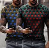 Erkekler Tişörtleri Unisex Tee Fil 3D Baskı Grafik Optik İllüzyon Yuvarlak Boyun Günlük Günlük Kısa Kol Üstleri Vintage Street Giyim