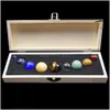 Pietra nove pianeti Ball Set Reiki Natural Crystal Pietres Ornamenti da tavolo lucidante di roccia Yoga Energia Chakra Guarigione AR DHNOB