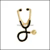 Stift broscher mode 2 f￤rg stetoskop brosch stift sjuksk￶terska smycken sier guld l￤kare presentskola examen droppleverans otv9e