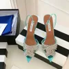 Alevi Milano Rhinestone decorative strap Pumps shoes transparent PVC Slip-On High heels shoes slipper10.5cm spool women Luxurys Designers Slingbacks factory shoes